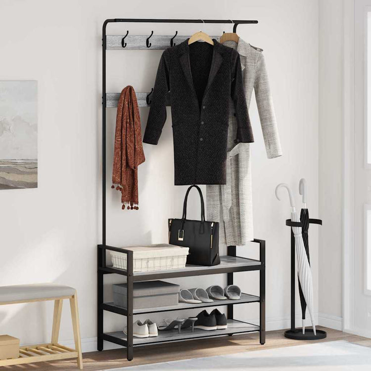 Vidaxl portemanteau avec étagère gris sonoma 95 x 34 x 184 cm bois fini