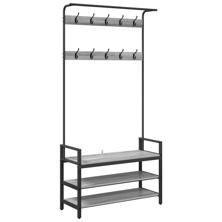 Vidaxl portemanteau avec étagère gris sonoma 95 x 34 x 184 cm bois fini