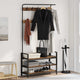 Vidaxxl porte-manteau avec étagère vieux bois 95 x 34 x 184 cm bois traité