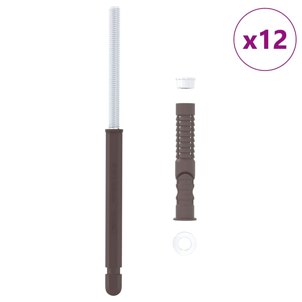 Vidaxx supports d'étagère flottants 12 pcs beige ø10 x 170 mm acier