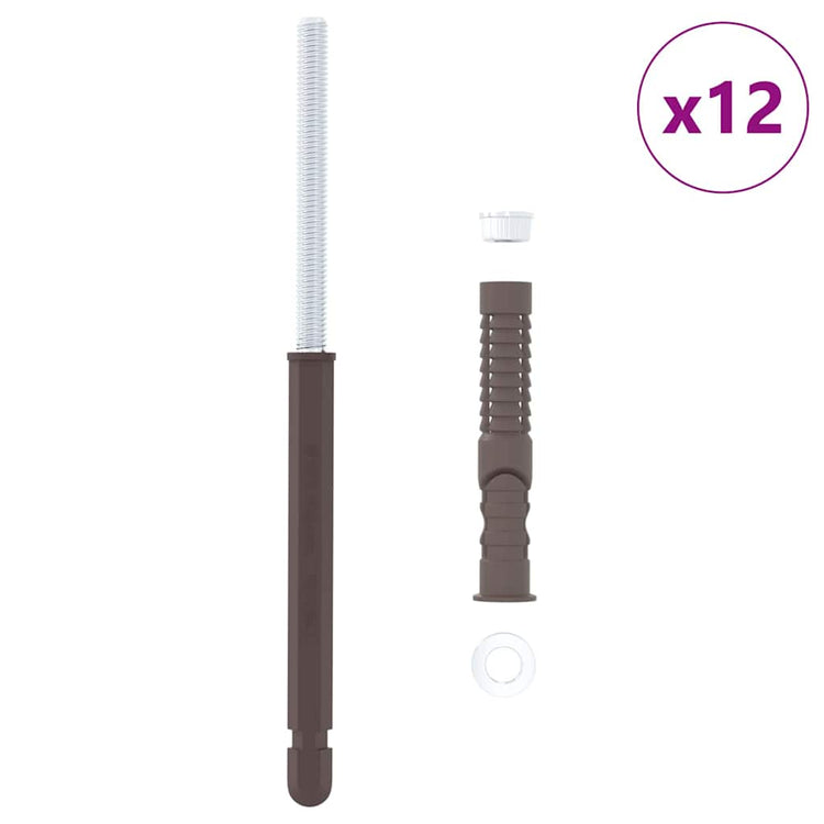 Vidaxx supports d'étagère flottants 12 pcs beige ø10 x 170 mm acier