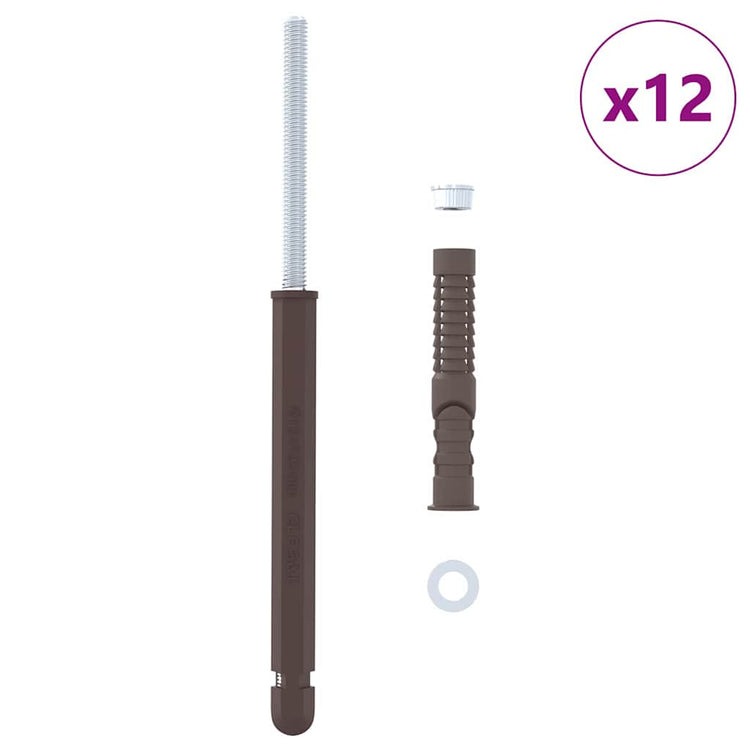VidaXL supports d'étagère flottants 12 pcs beige ø12 x 190 mm acier
