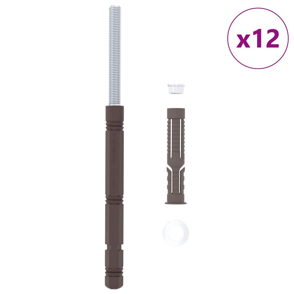 Vidaxx supports d'étagère flottants 12 pcs beige ø14 x 210 mm acier