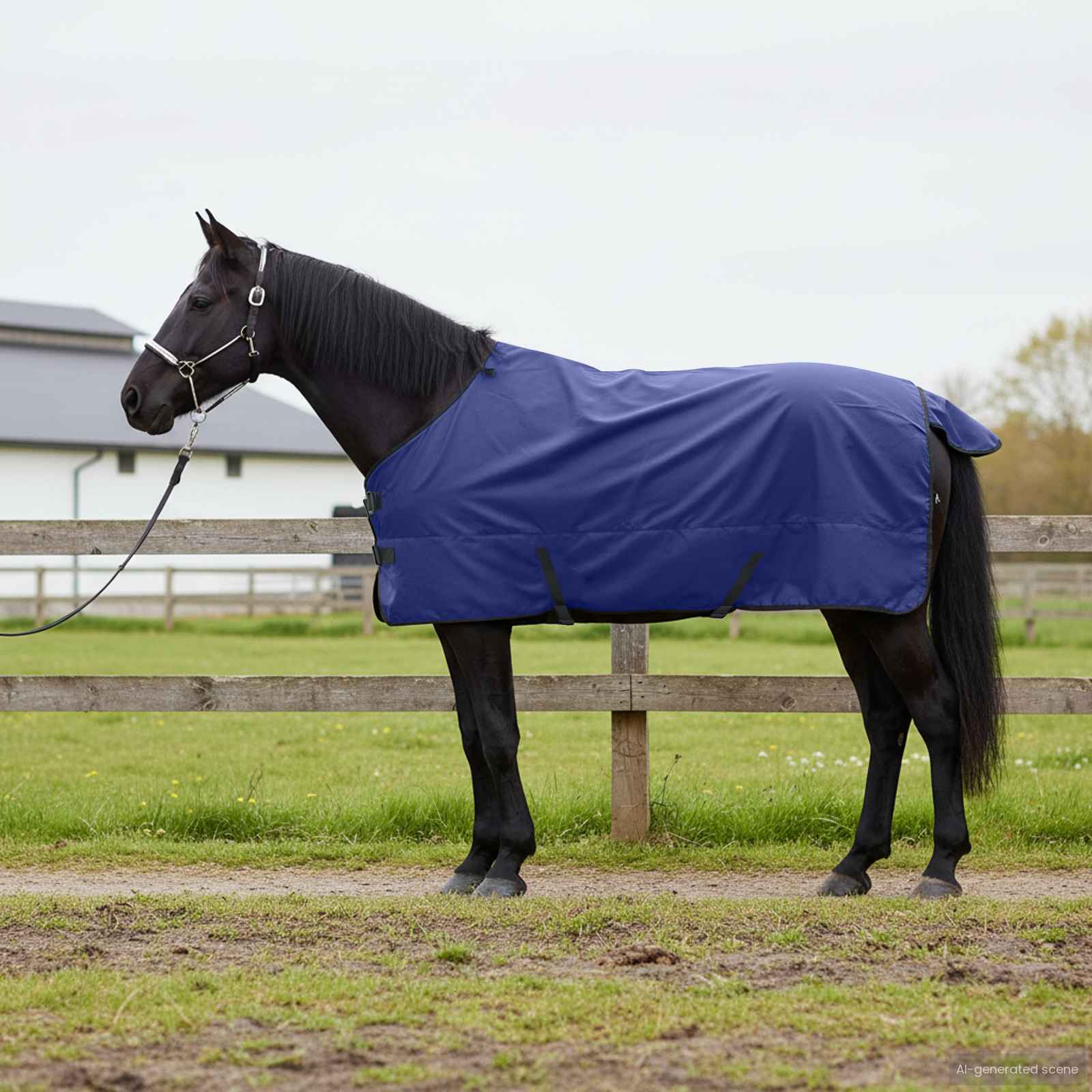 Vidaxx couverture pour cheval vert foncé et noir 75 cm polyester