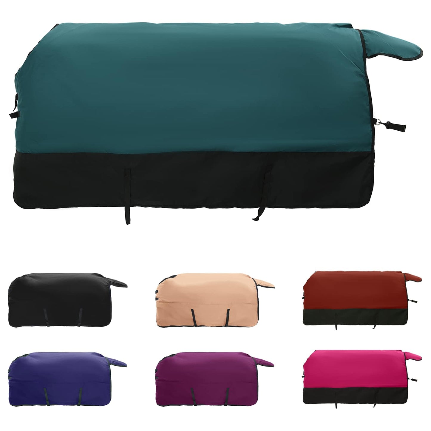 Vidaxx couverture pour cheval vert foncé et noir 135 cm polyester
