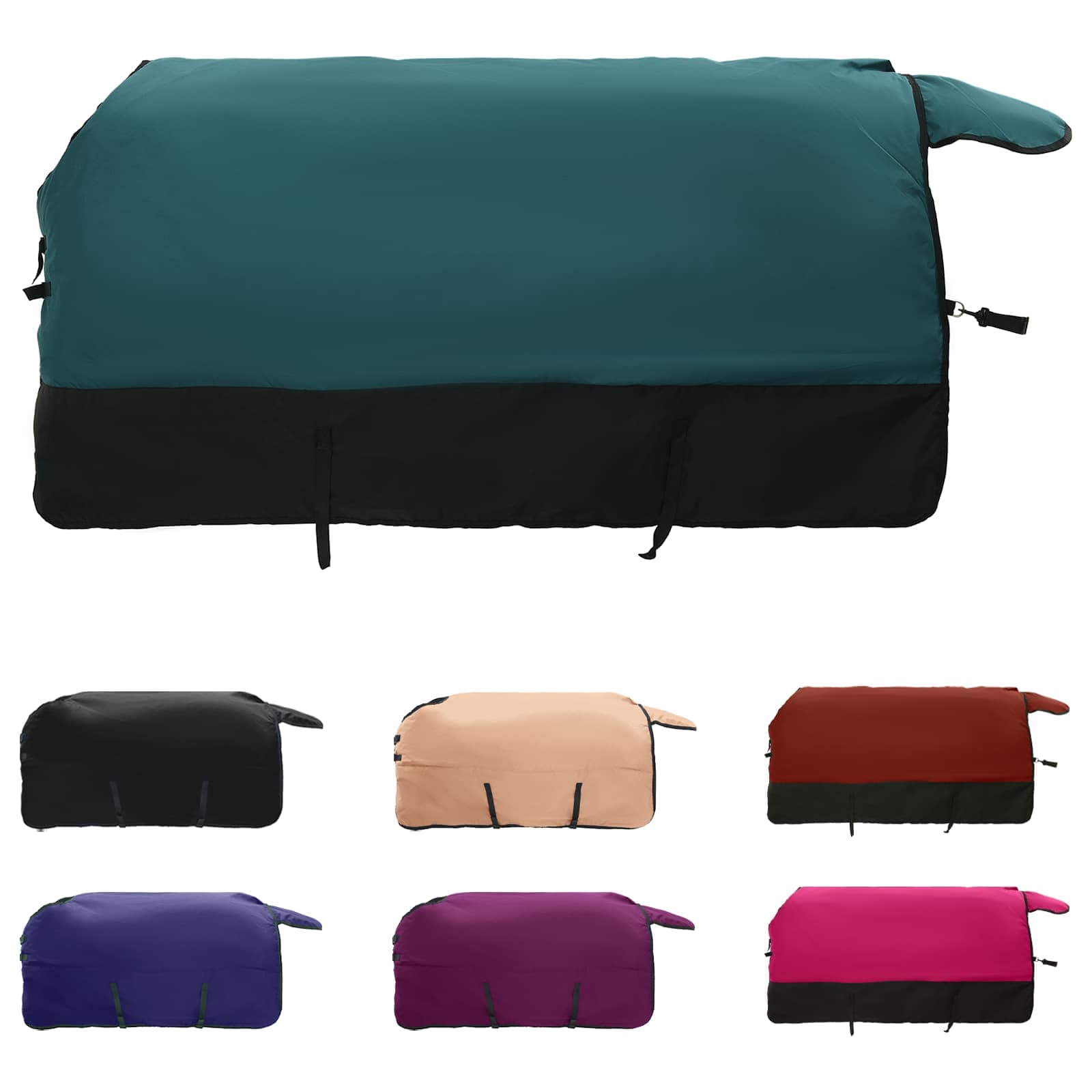 Vidaxx couverture pour cheval vert foncé et noir 135 cm polyester