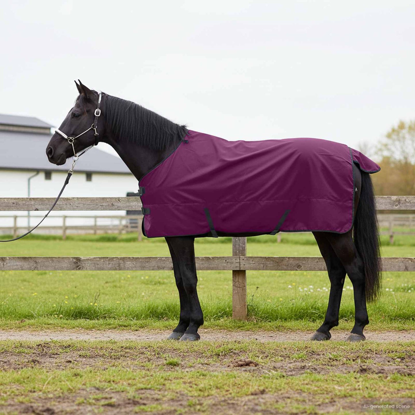Vidaxx couverture pour cheval vert foncé et noir 155 cm polyester