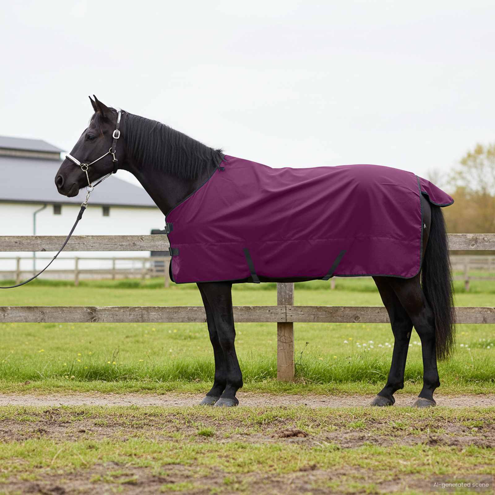 Vidaxx couverture pour cheval vert foncé et noir 155 cm polyester