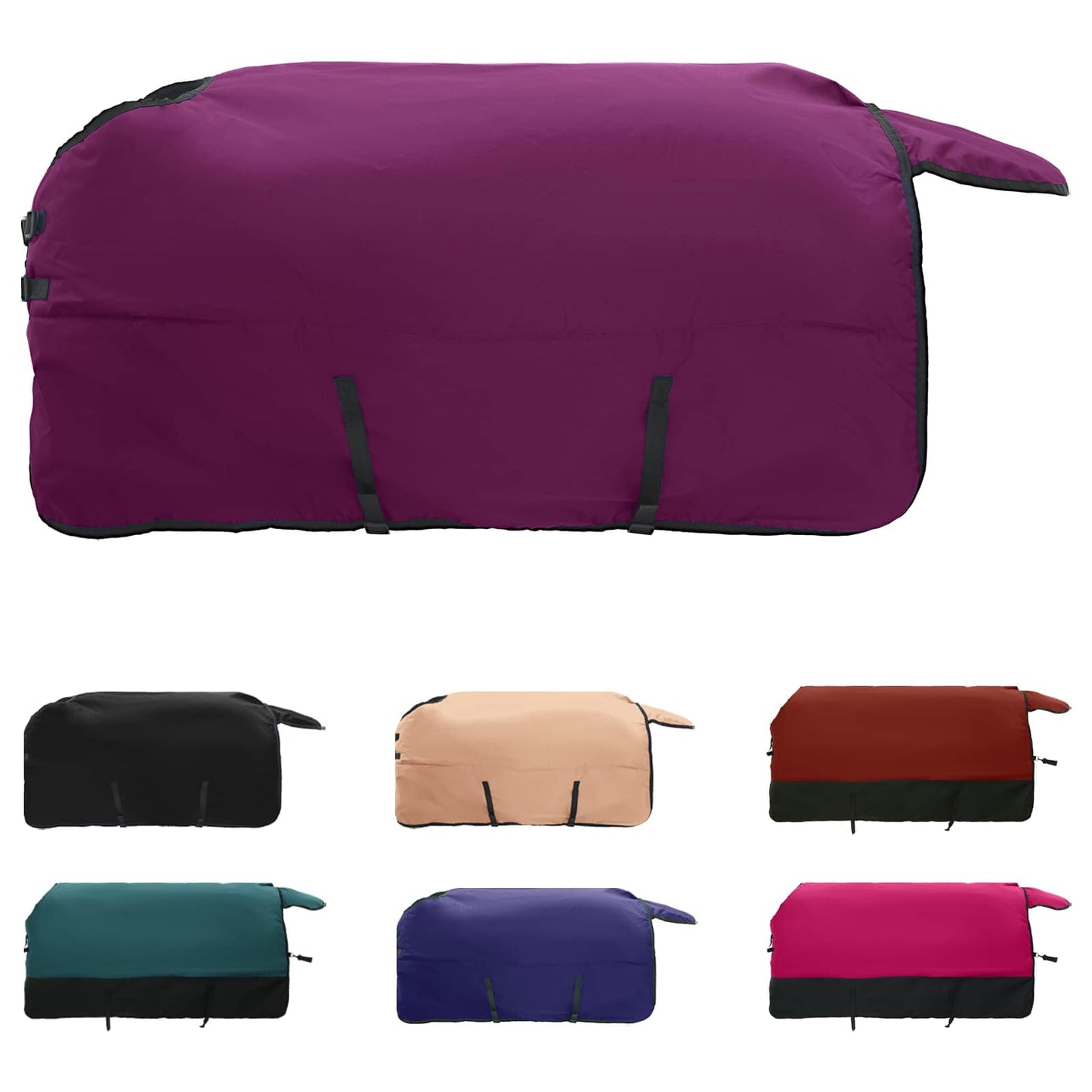 Vidaxx couverture pour cheval vert foncé et noir 155 cm polyester