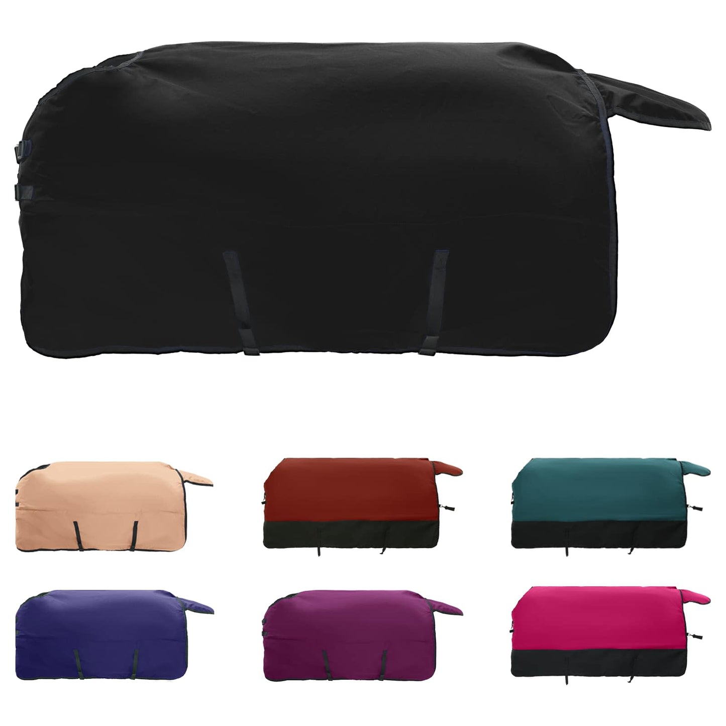 Vidaxx couverture pour cheval vert foncé et noir 145 cm polyester
