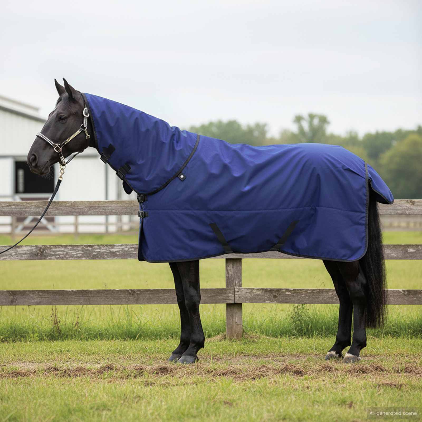 Vidaxx couverture pour cheval vert foncé et noir 85 cm polyester