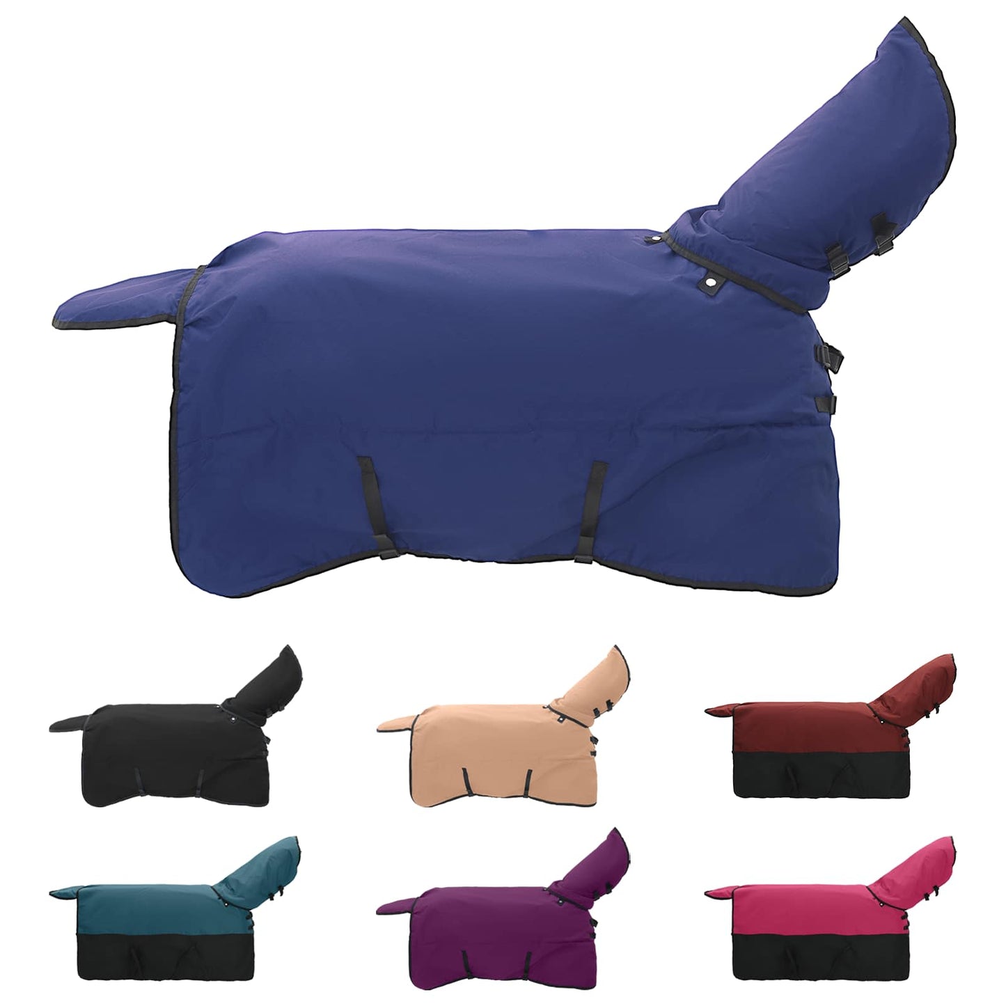 Vidaxx couverture pour cheval vert foncé et noir 155 cm polyester