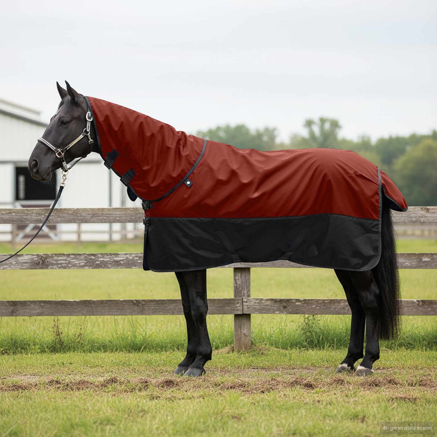 Vidaxx couverture pour cheval vert foncé et noir 75 cm polyester