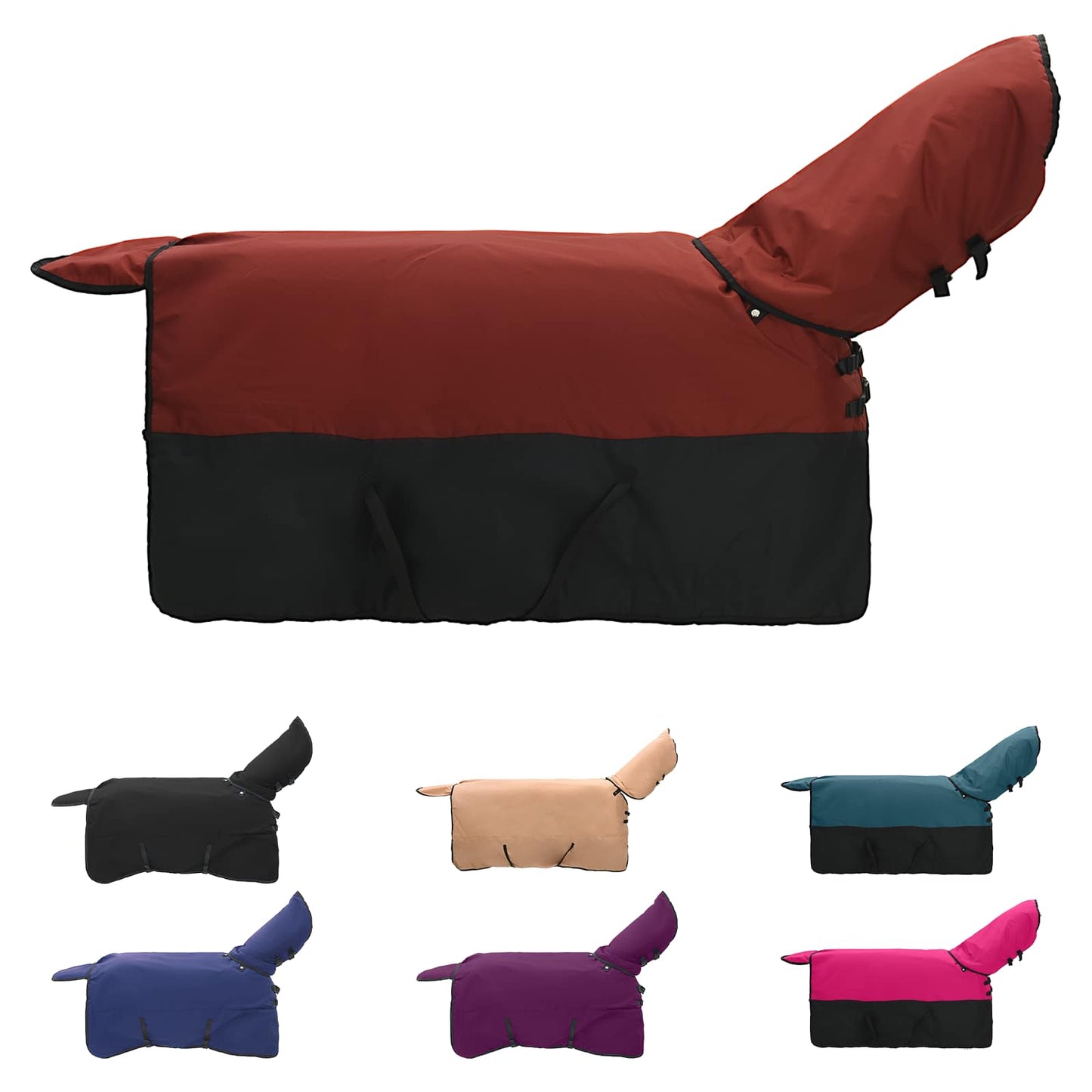 Vidaxx couverture pour cheval vert foncé et noir 85 cm polyester