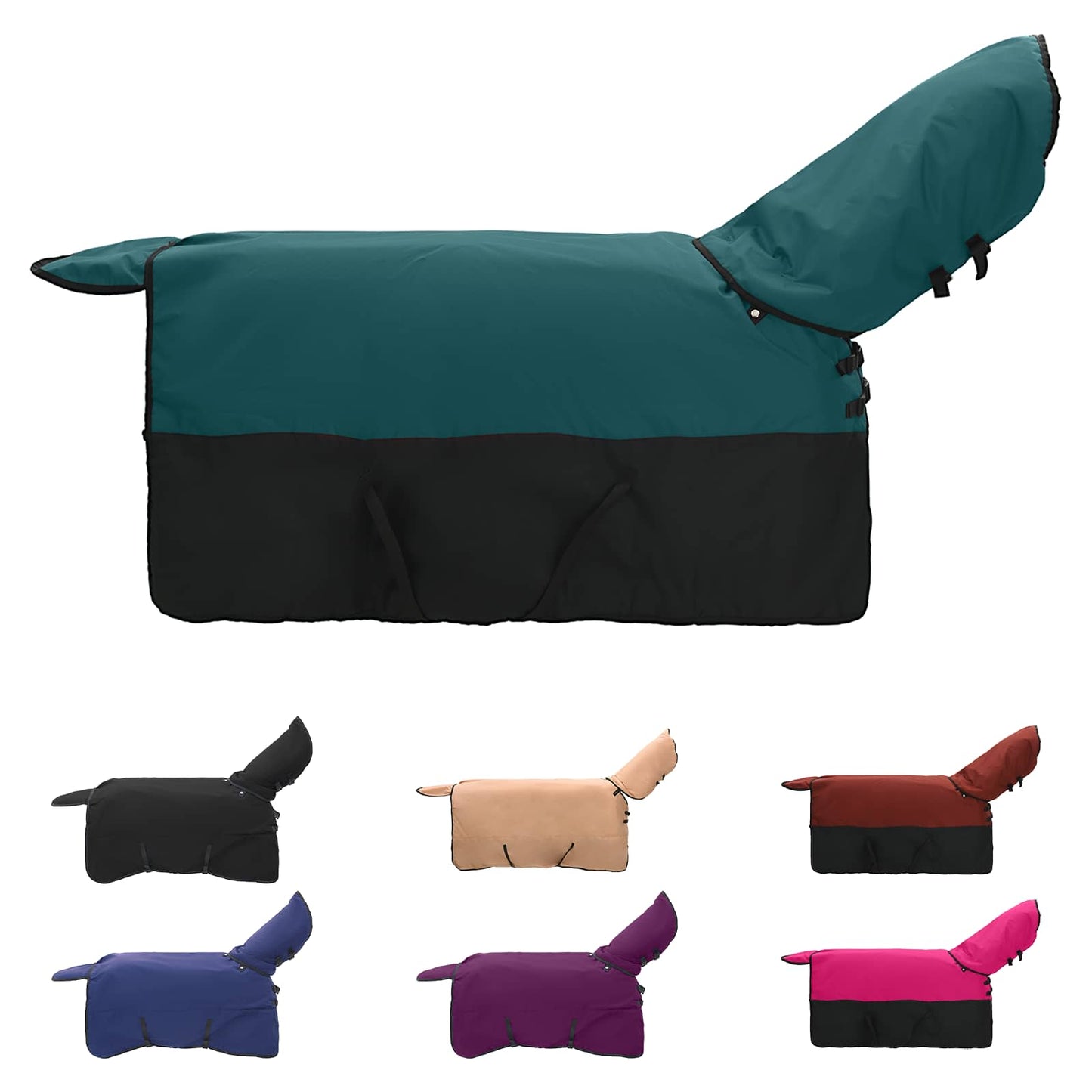 Vidaxx couverture pour cheval vert foncé et noir 155 cm polyester
