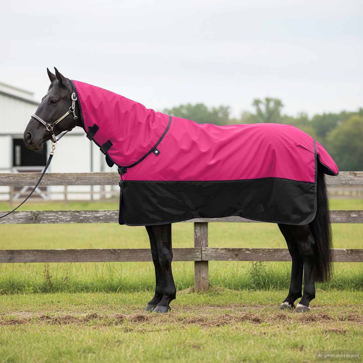 Vidaxx couverture pour cheval rose et noir 165 cm polyester