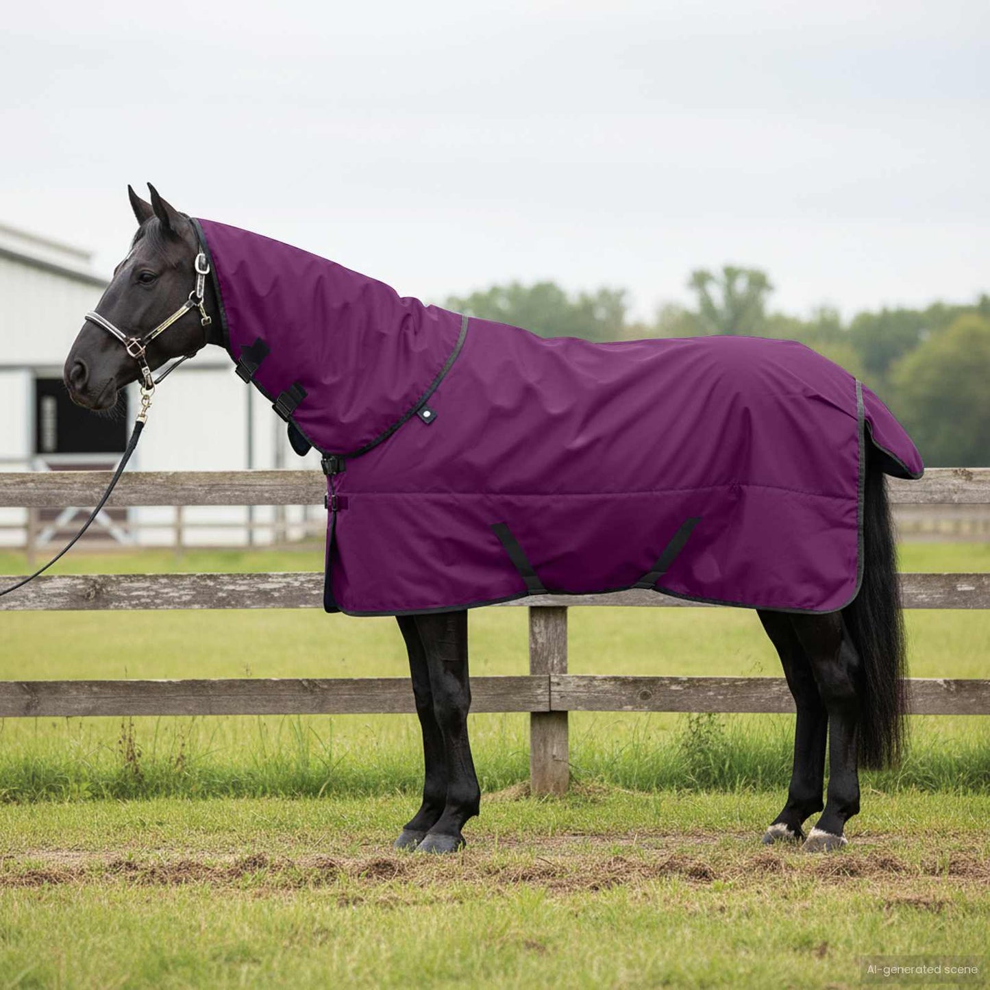 Vidaxx couverture pour cheval vert foncé et noir 115 cm polyester