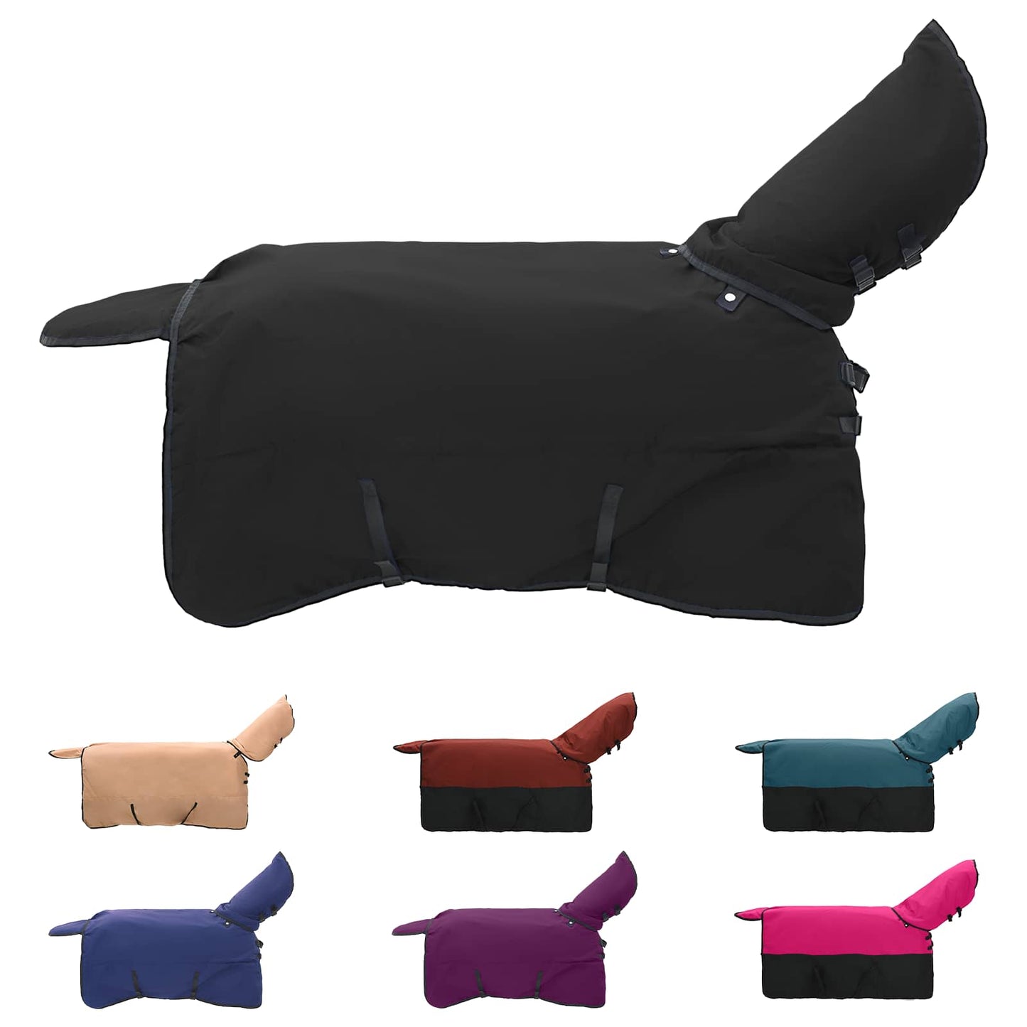 Vidaxx couverture pour cheval vert foncé et noir 125 cm polyester