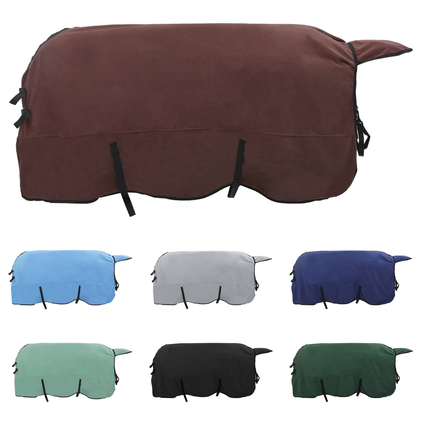 VidaXL couverture pour cheval entièrement en polyester marron foncé