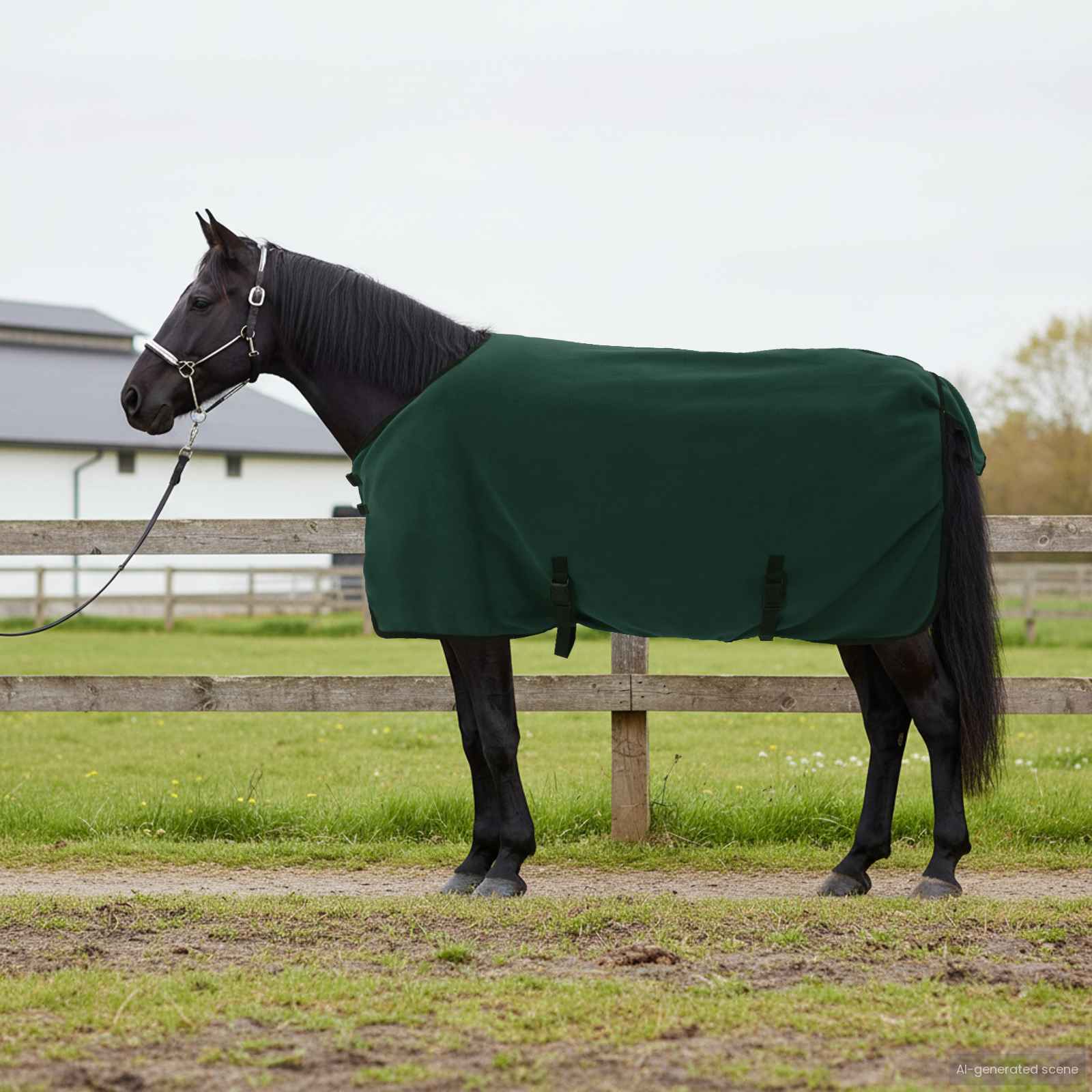 Couverture pour cheval VidaXL entièrement en polyester vert foncé