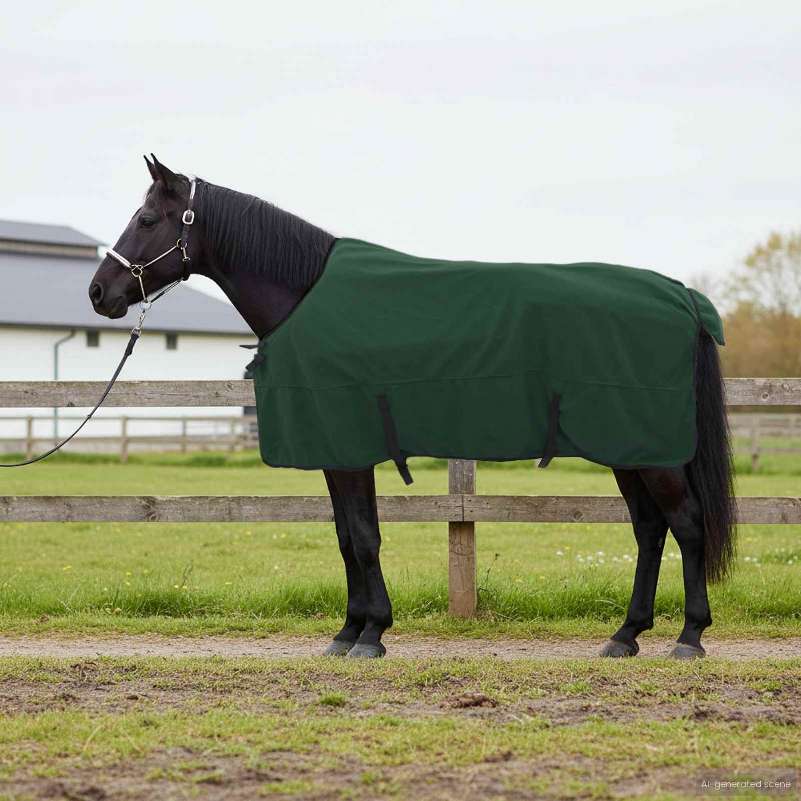 Couverture pour cheval VidaXL entièrement en polyester vert foncé
