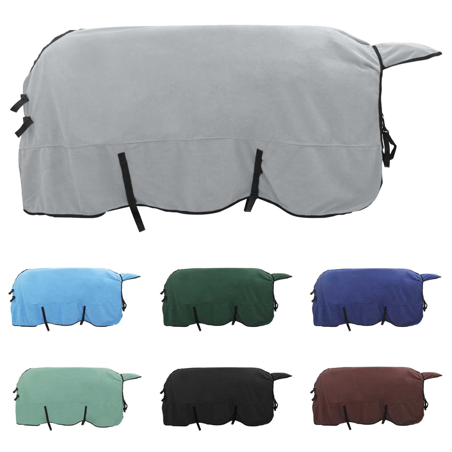 Couverture pour cheval VidaXL entièrement en polyester gris clair et rose