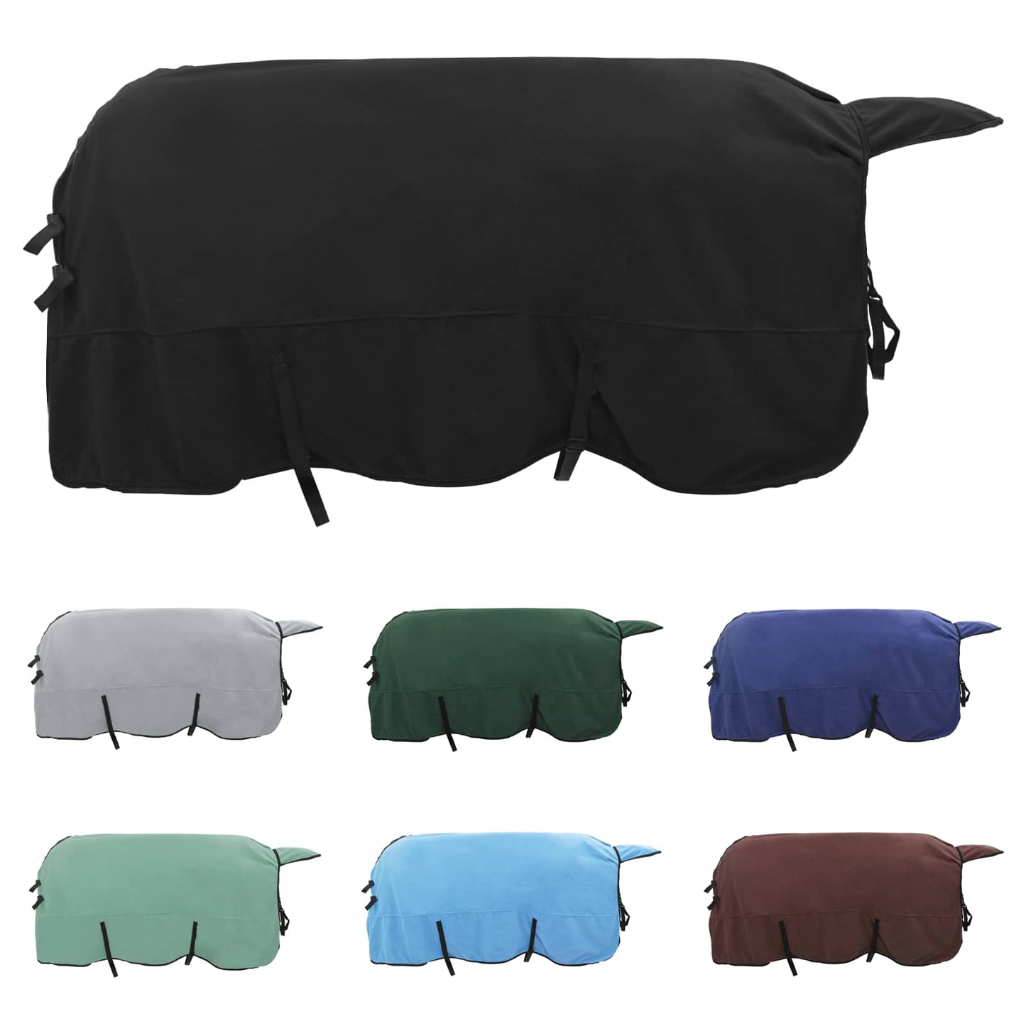 Vidaxxl couverture cheval noir polyester
