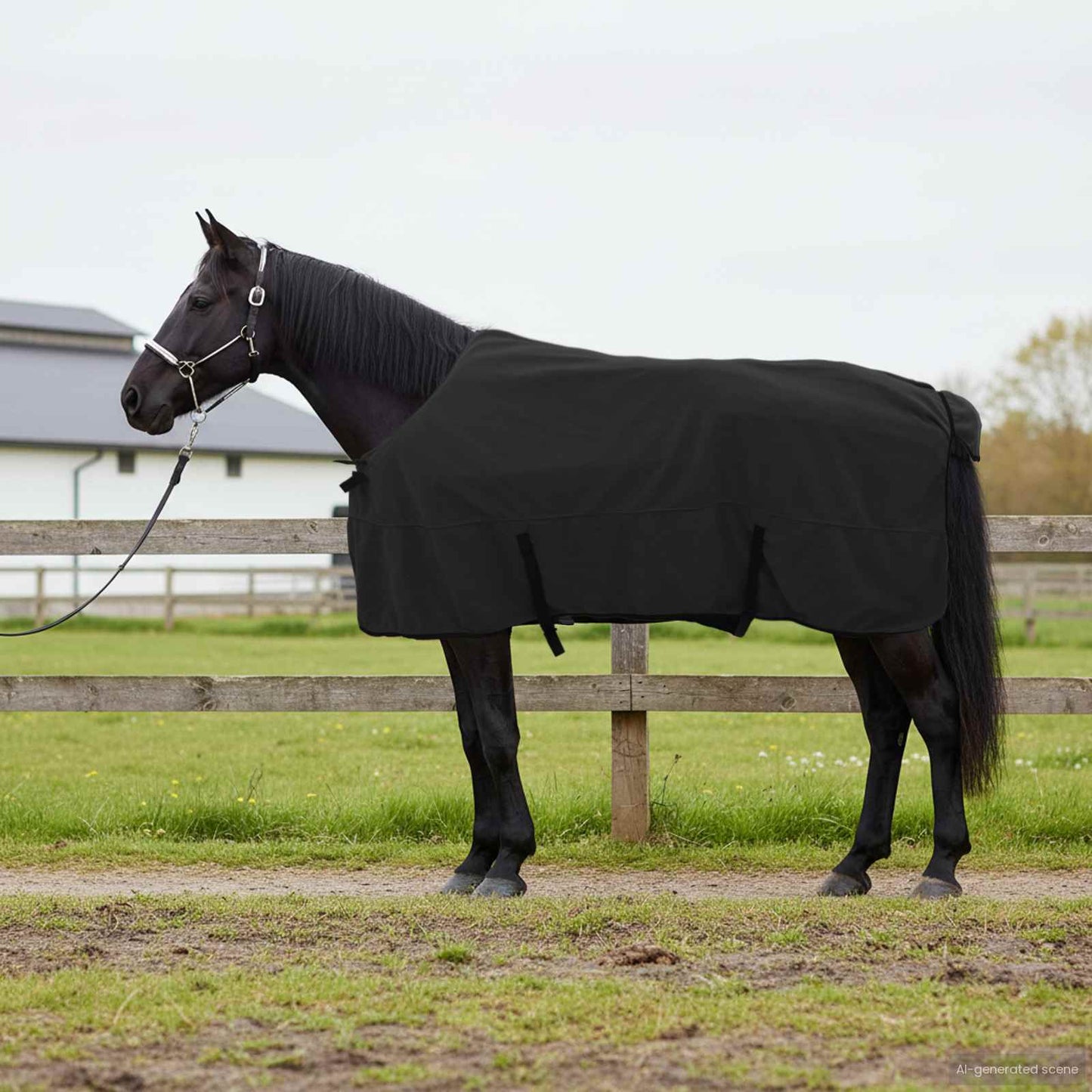 Vidaxxl couverture cheval noir polyester