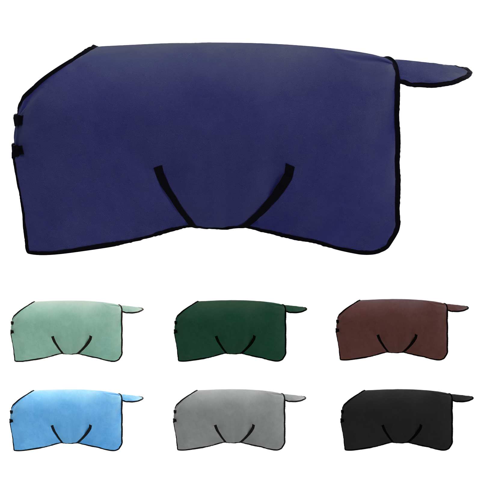 VidaXL couverture cheval bleu marine polyester
