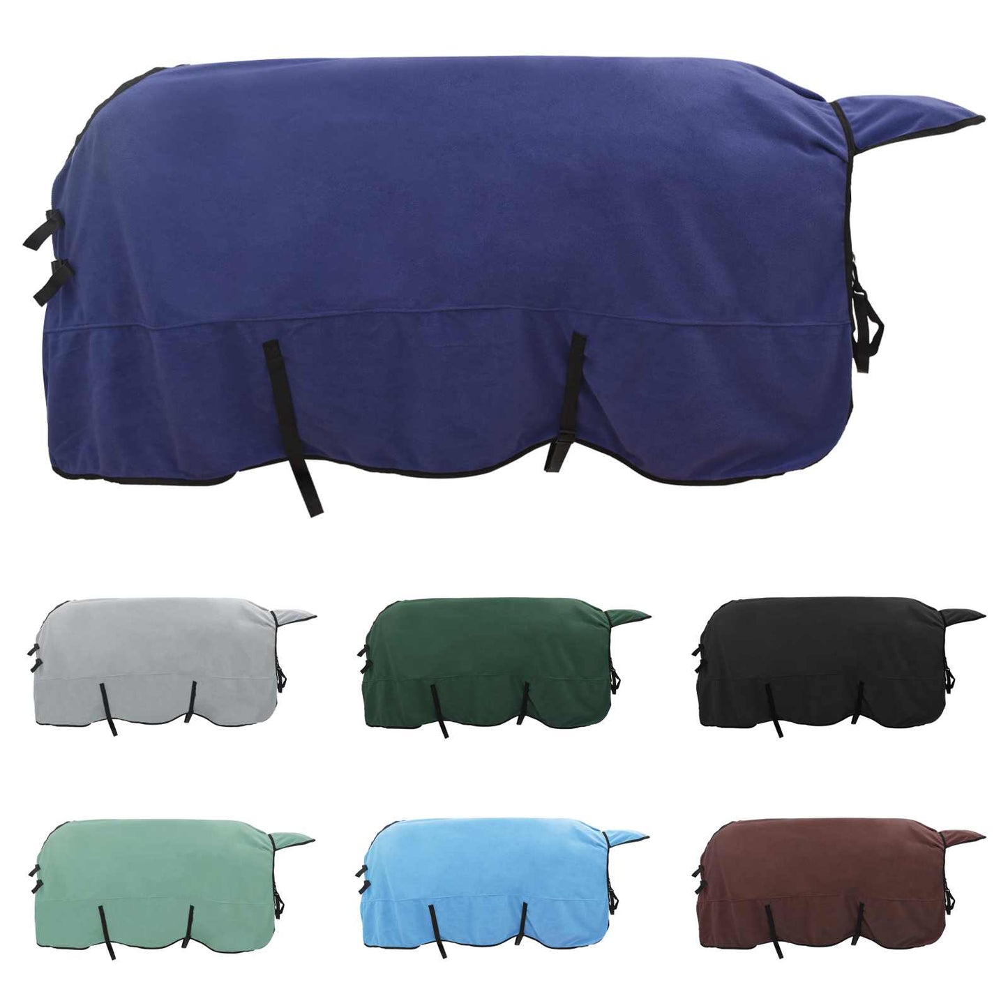 VidaXL couverture cheval bleu marine polyester
