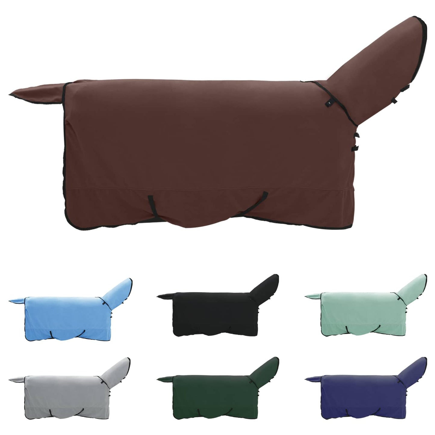 VidaXL couverture pour cheval entièrement en polyester marron foncé