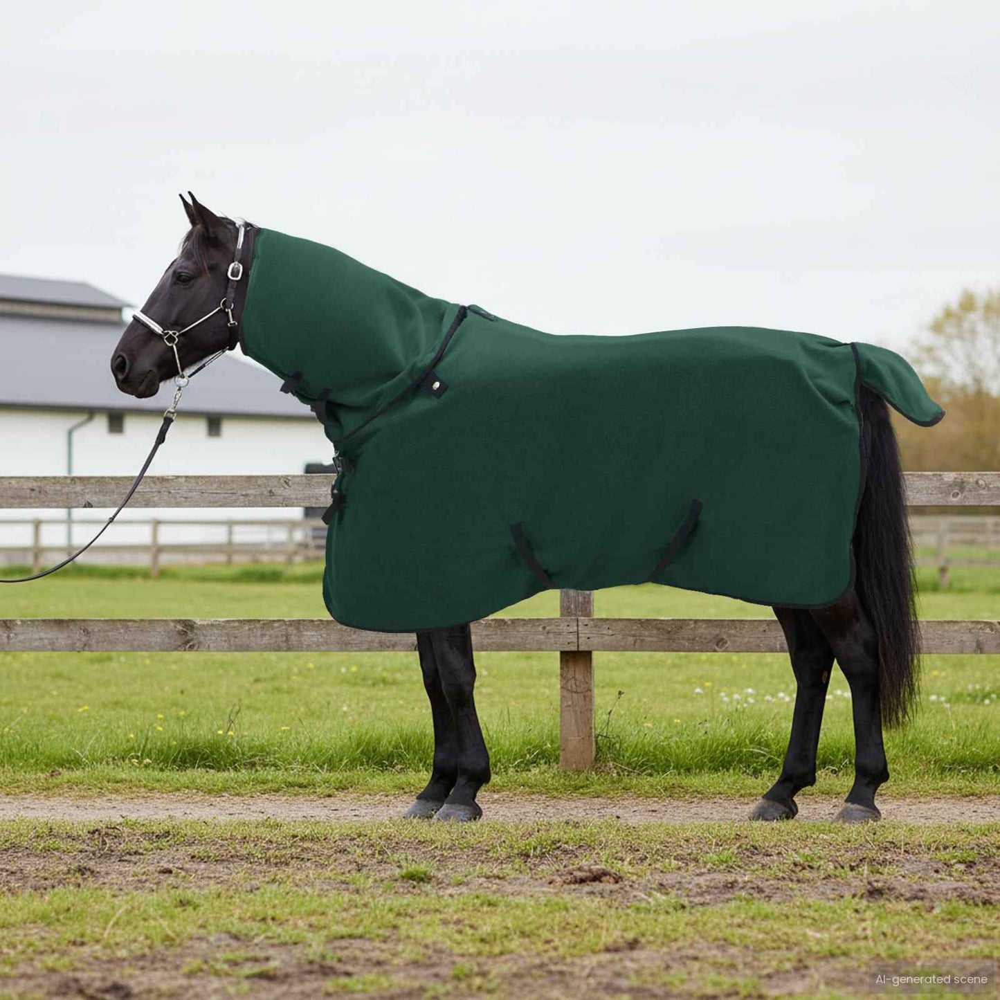 Couverture pour cheval VidaXL entièrement en polyester vert foncé