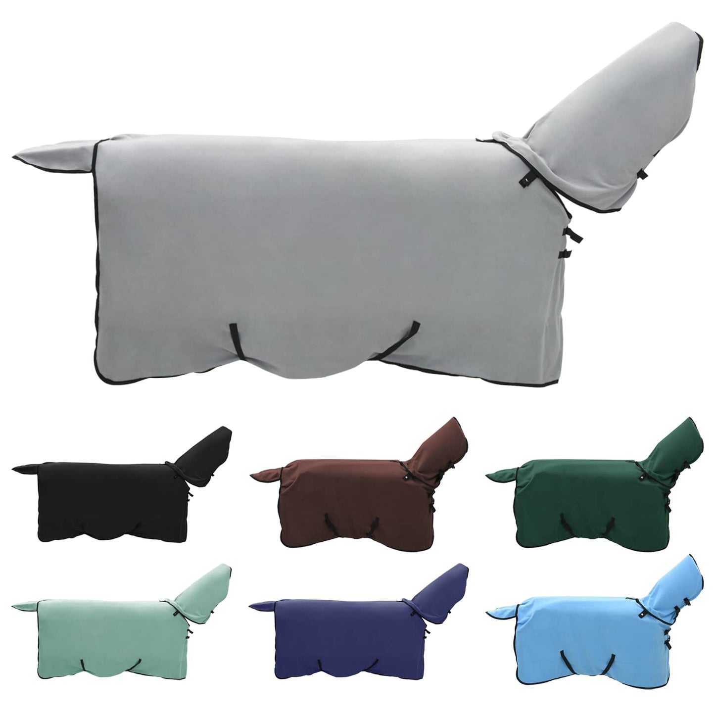 Couverture pour cheval VidaXL entièrement en polyester gris clair et rose
