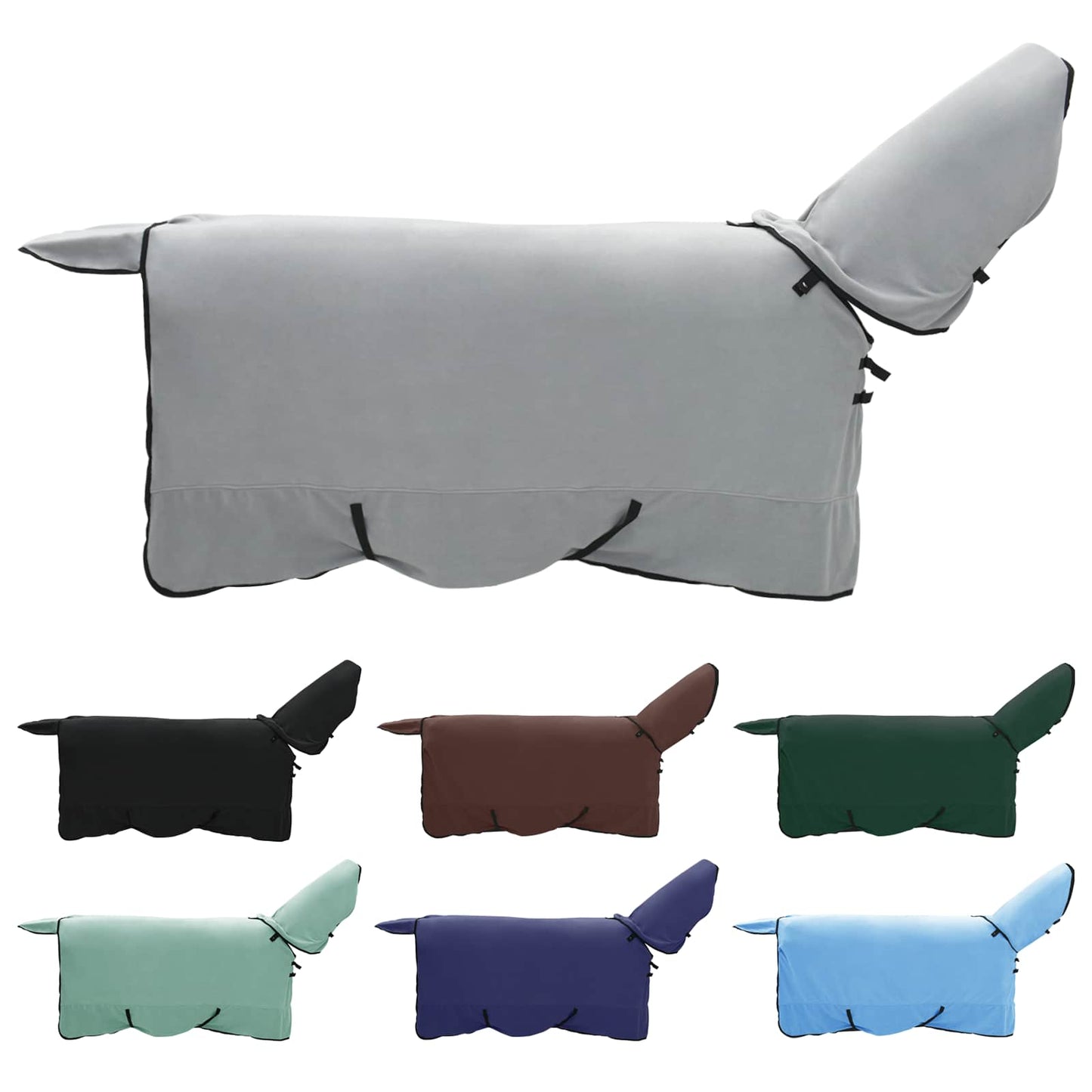 Couverture pour cheval VidaXL entièrement en polyester gris clair et rose