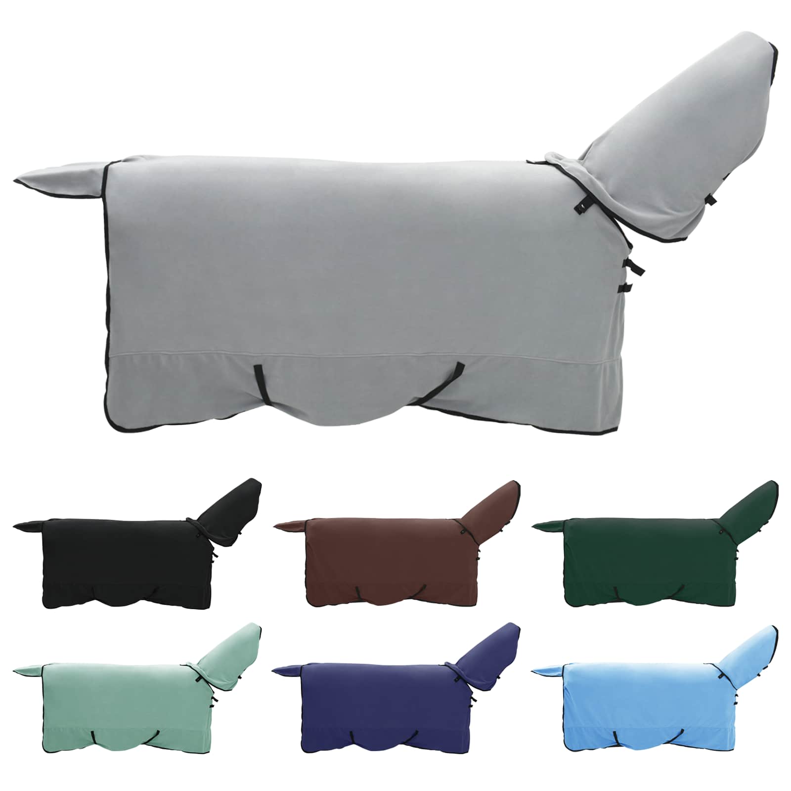 Couverture pour cheval VidaXL entièrement en polyester gris clair et rose