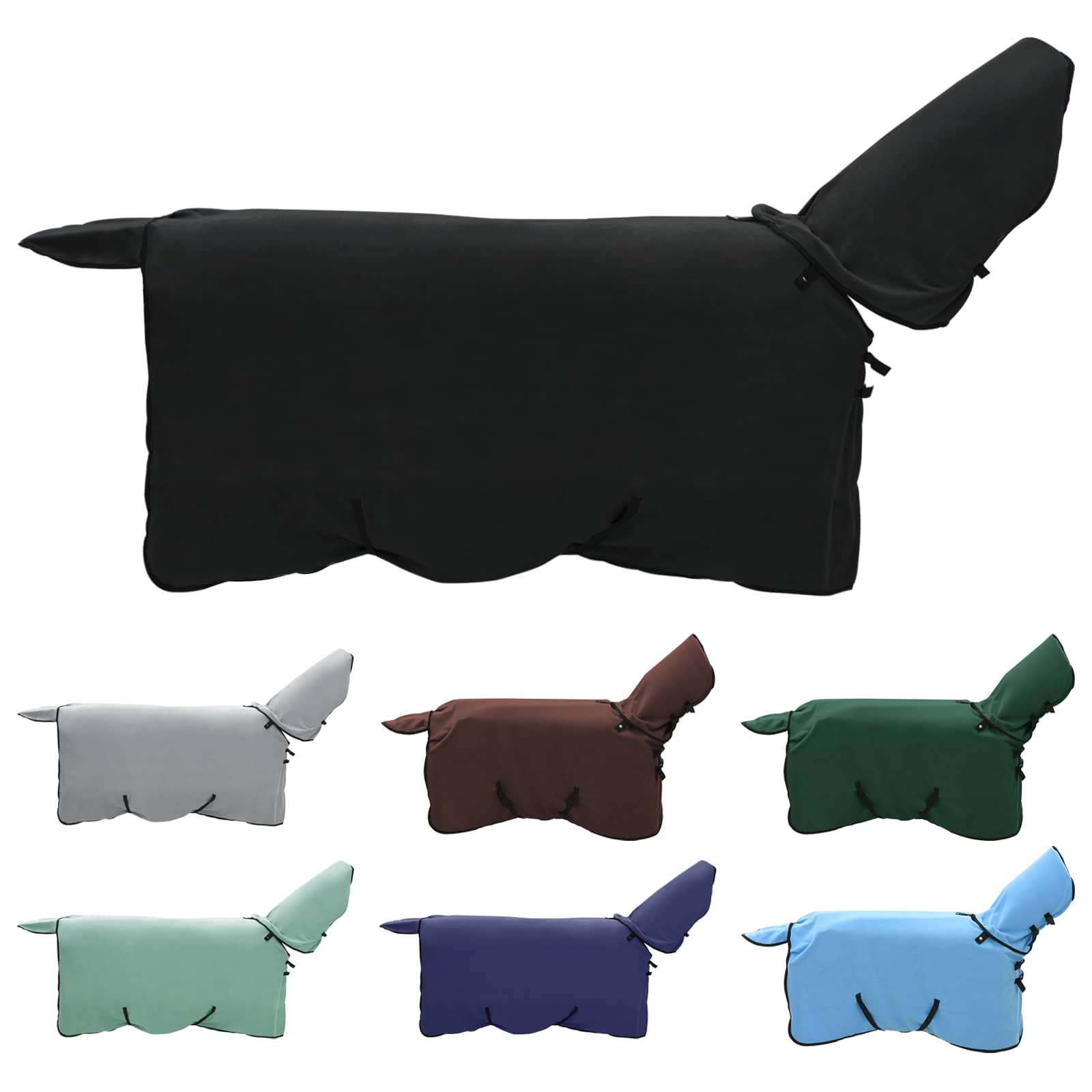 Vidaxxl couverture cheval noir polyester