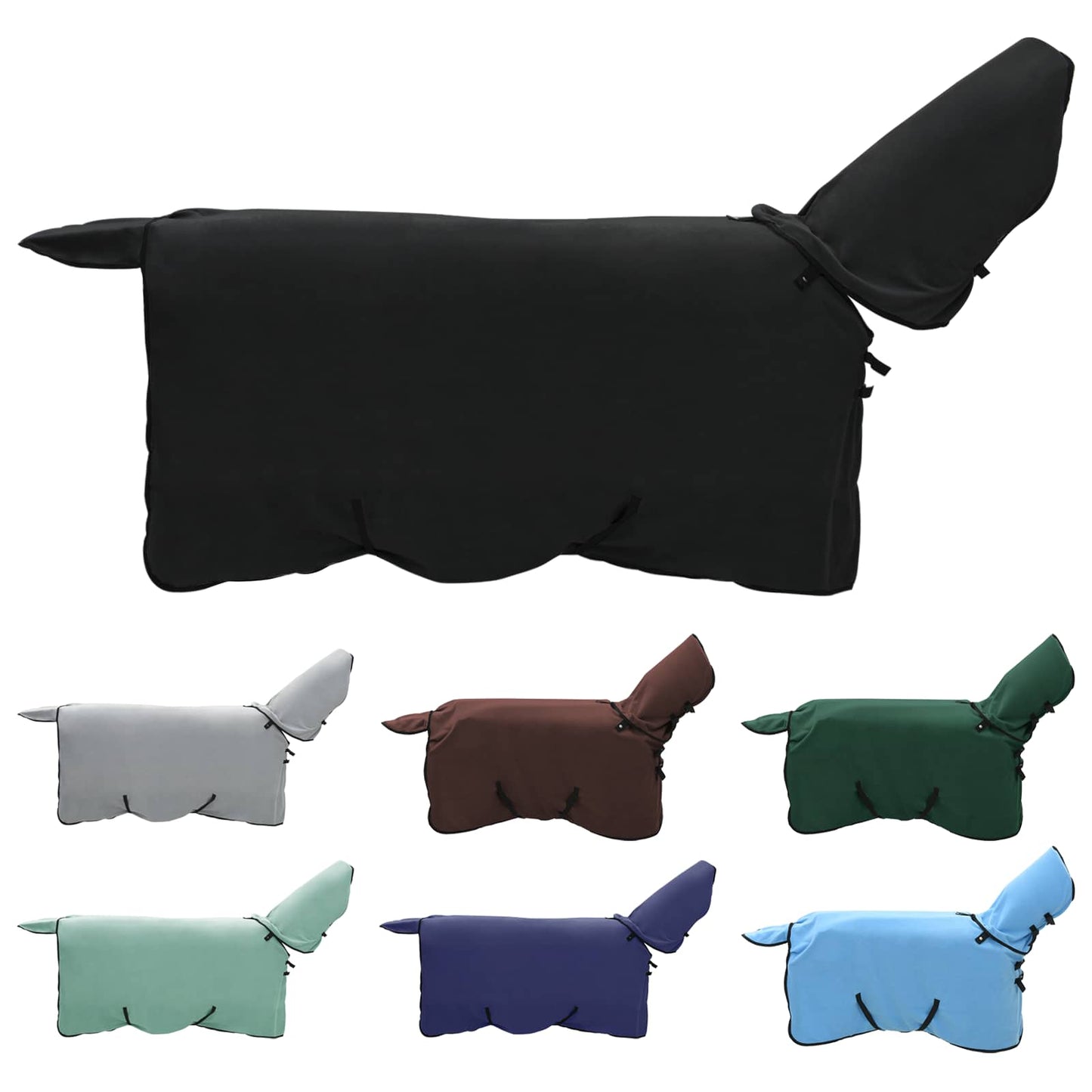 Vidaxxl couverture cheval noir polyester
