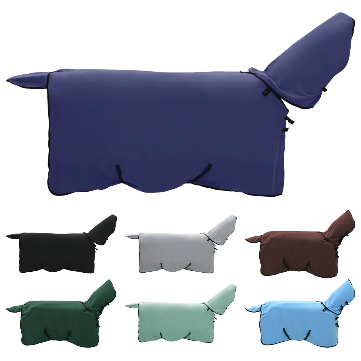 VidaXL couverture cheval bleu marine polyester
