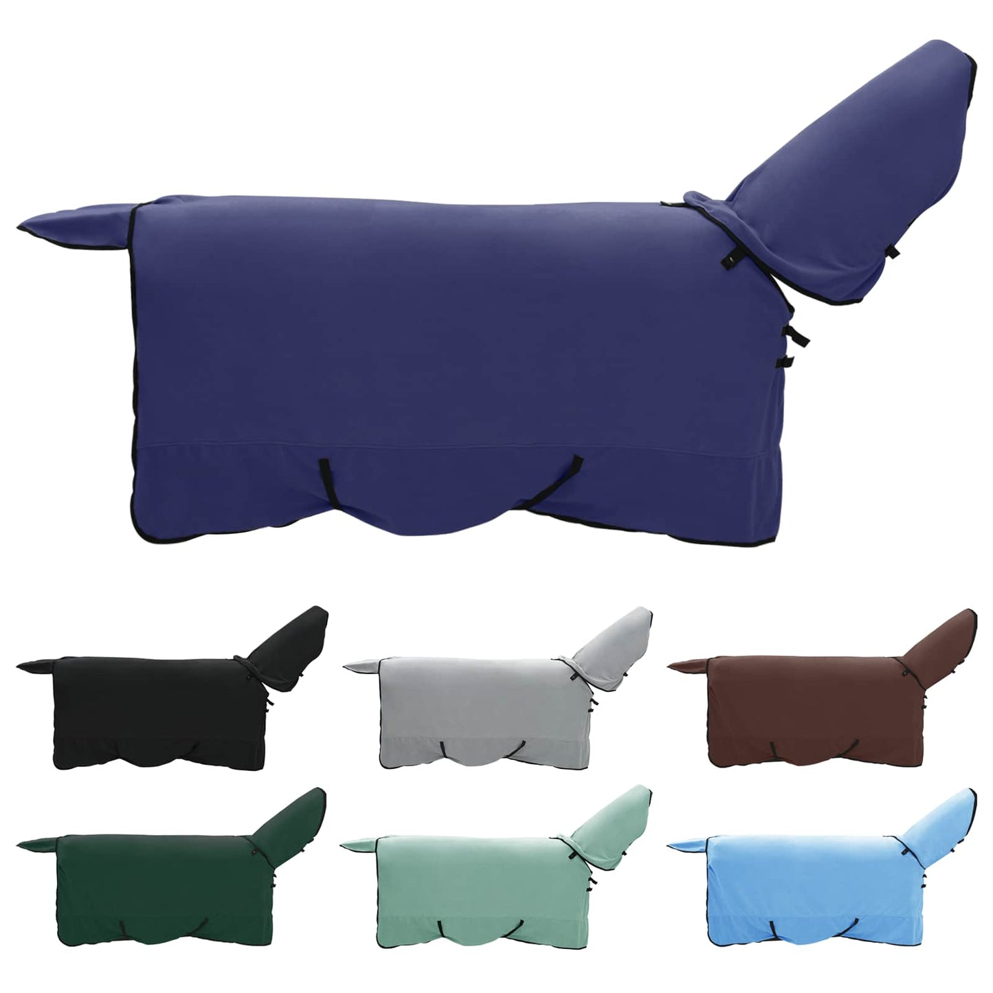 VidaXL couverture cheval bleu marine polyester