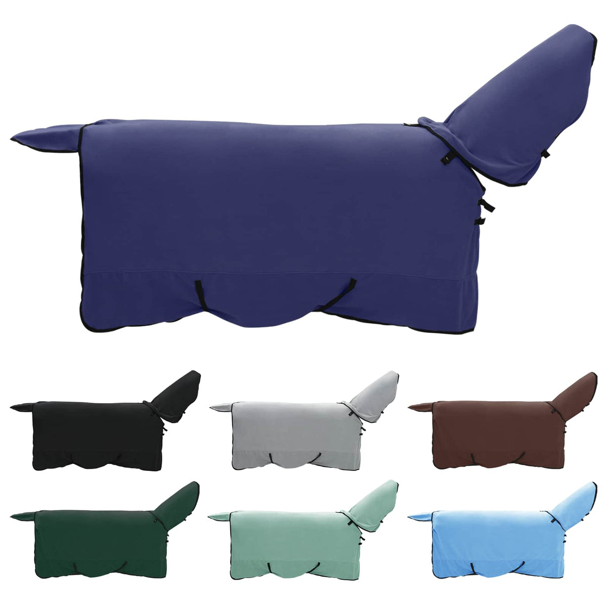 VidaXL couverture cheval bleu marine polyester