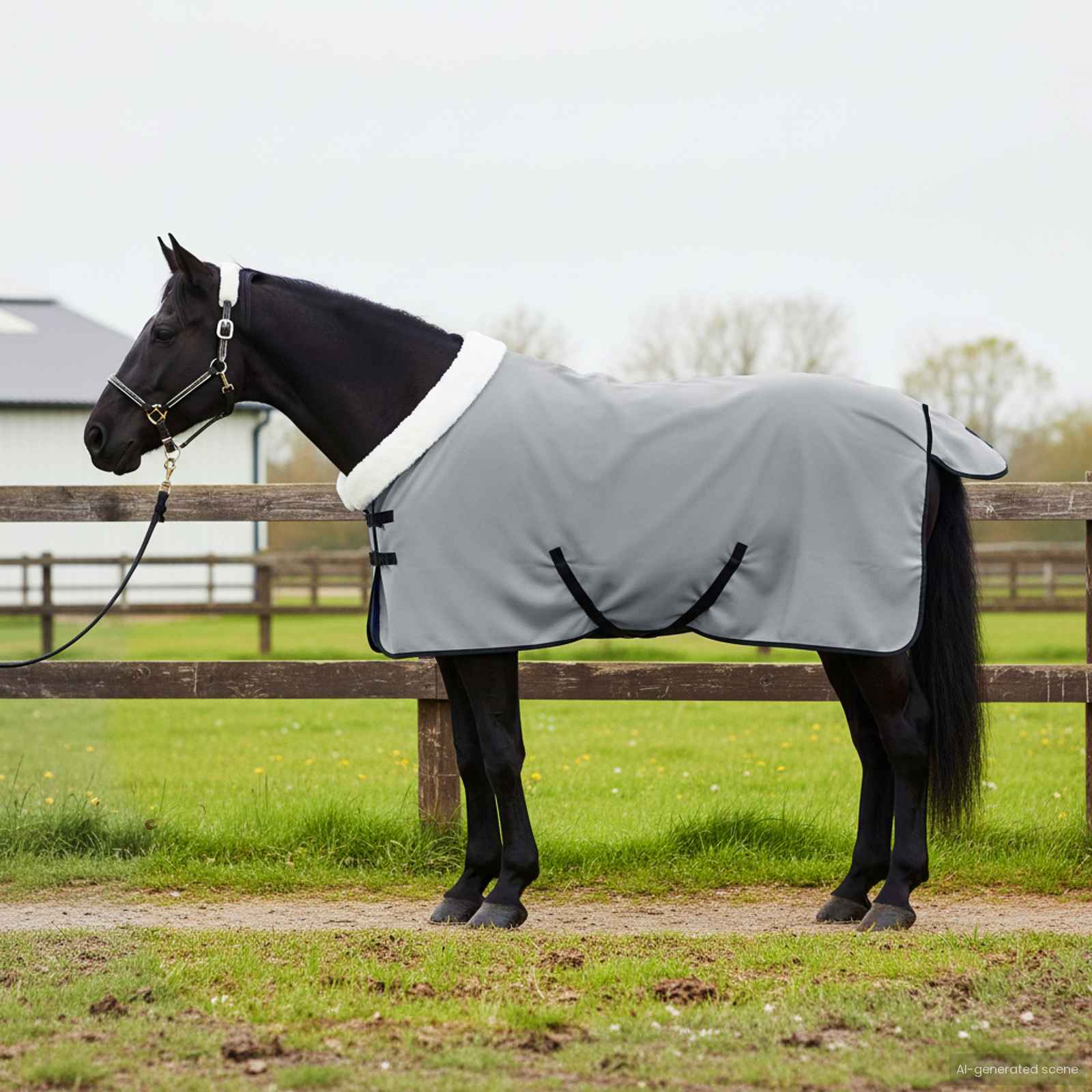 Vidaxx couverture pour cheval entièrement polaire vert foncé 105 cm
