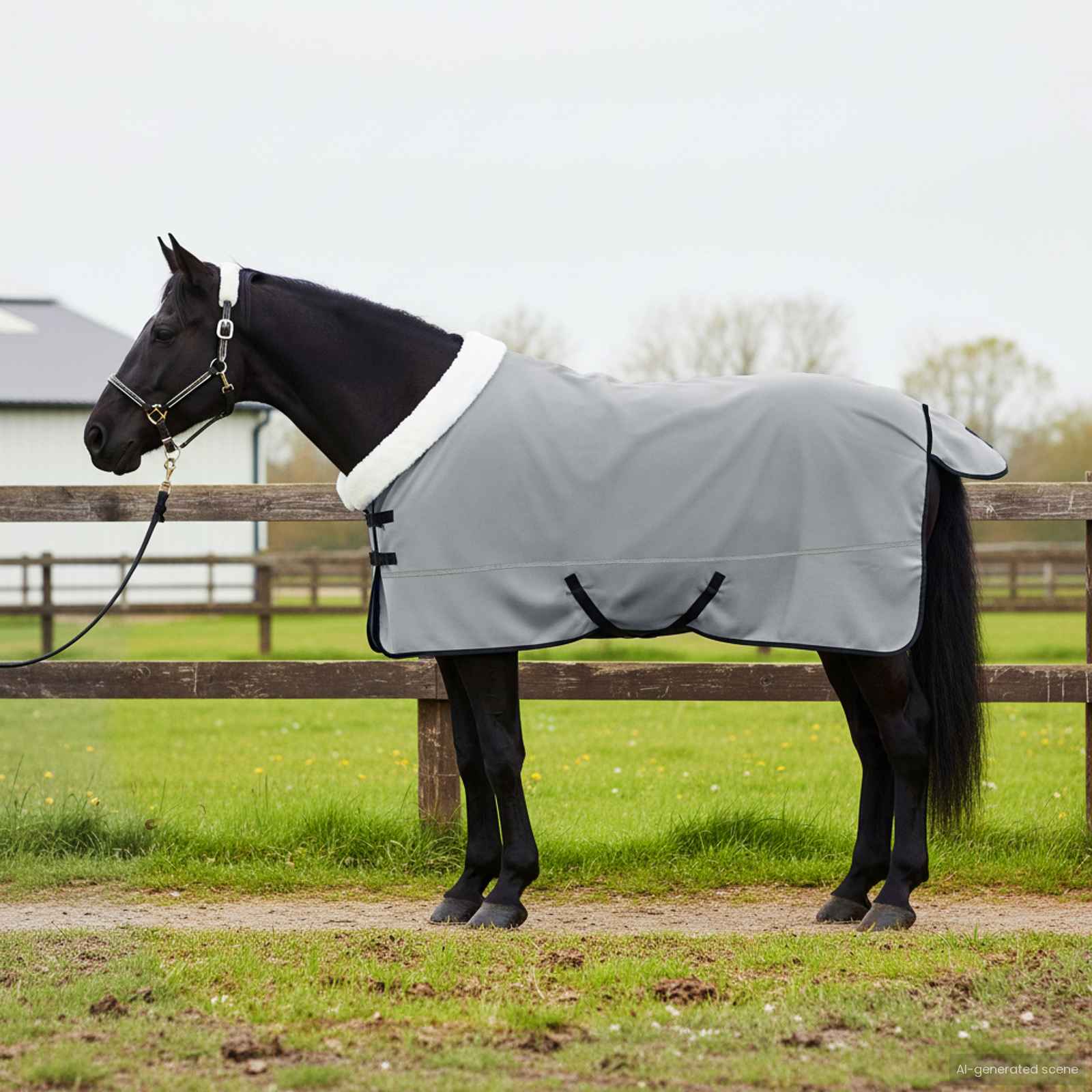 Vidaxx couverture pour cheval entièrement polaire vert foncé 165 cm