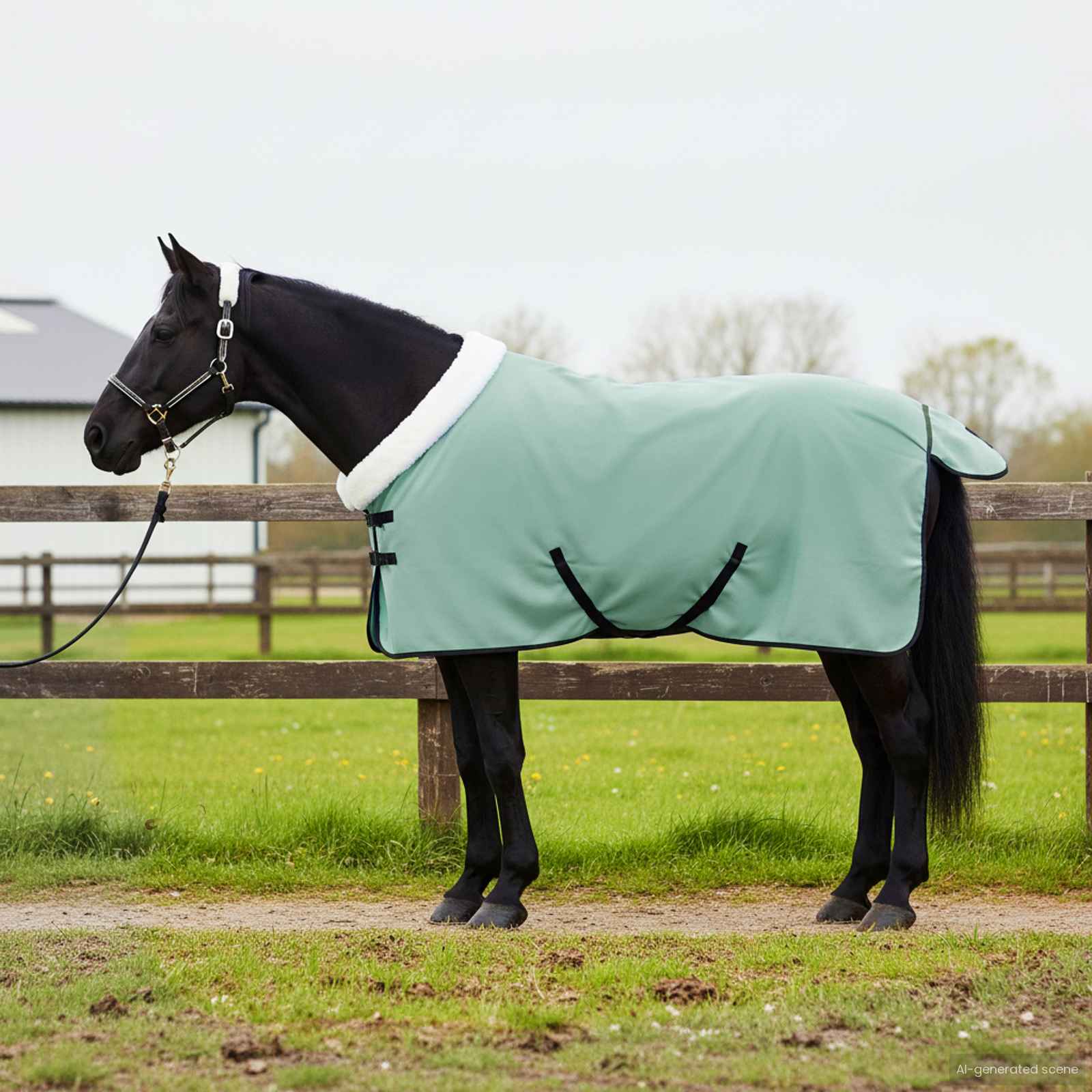 Vidaxx couverture pour cheval entièrement polaire vert foncé 95 cm
