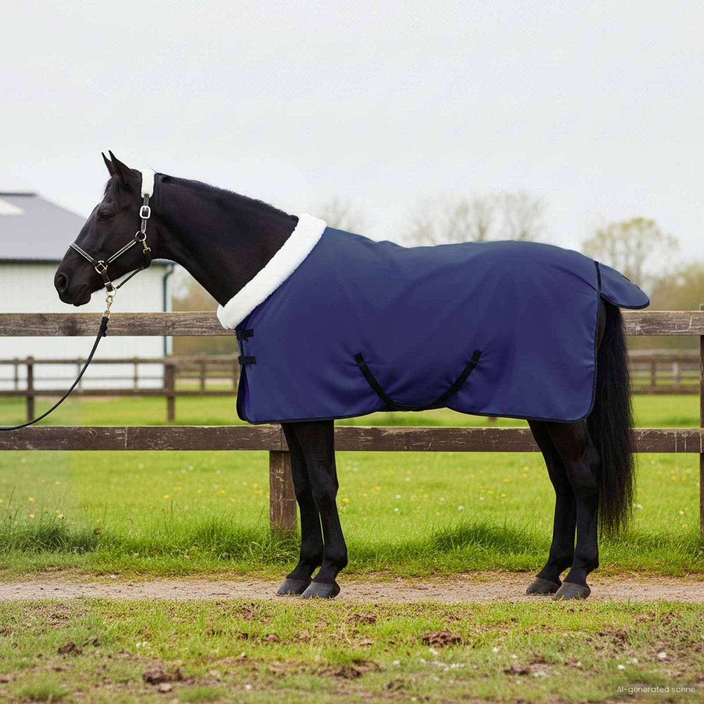 Vidaxx couverture pour cheval bleu marine 105 cm polaire