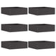 Vidaxl bordure de jardin 6 pcs noir 40 x 40 x 13 cm acier