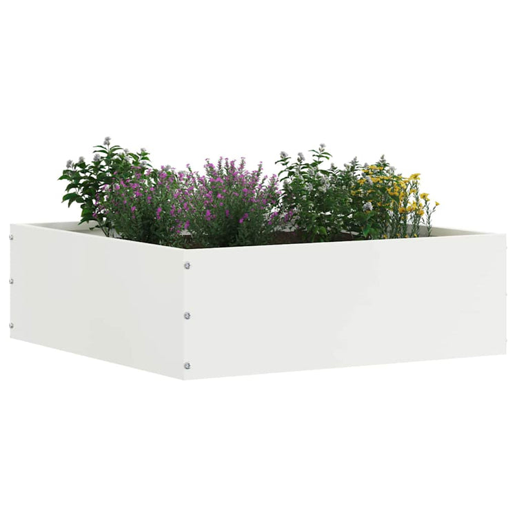 Vidaxxl bordure de jardin 6 pcs blanc 40 x 40 x 13 cm acier