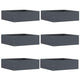 Vidaxl bordure de jardin 6 pcs anthracite 40 x 40 x 13 cm acier