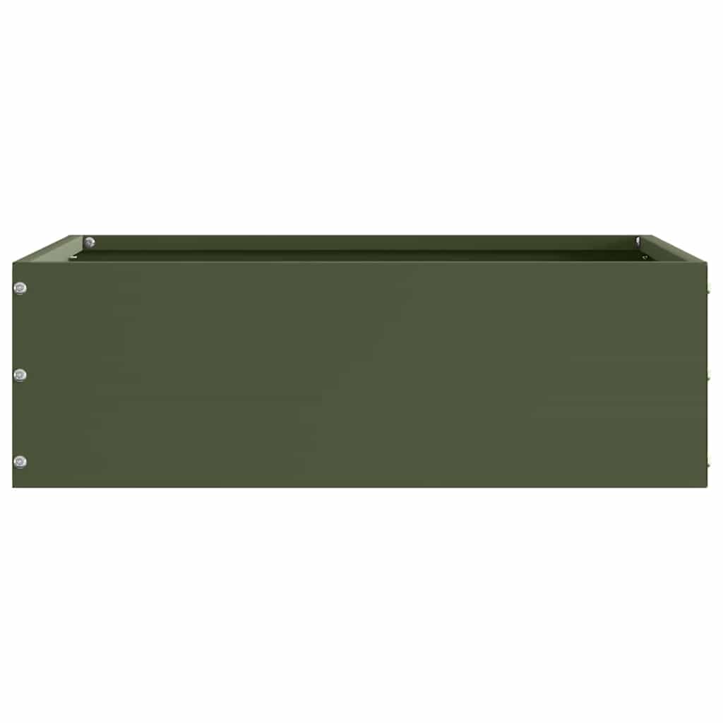 Vidaxxl bordure de jardin vert olive 40 x 40 x 13 cm acier