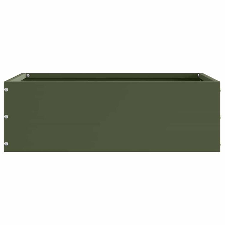 Vidaxxl bordure de jardin vert olive 40 x 40 x 13 cm acier