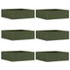Vidaxl bordure de jardin 6 pcs vert olive 40 x 40 x 13 cm acier